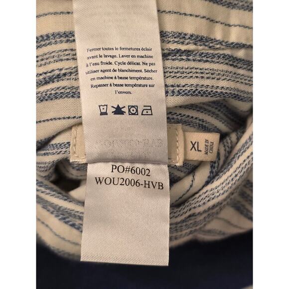 Faherty Reversible Mandalay Bomber Jacket Women’s XL Blue Tan Soft Cotton EUC - Picture 11 of 11